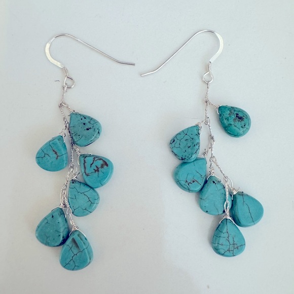 Jewelry - Turquoise cluster Boho  Earrings